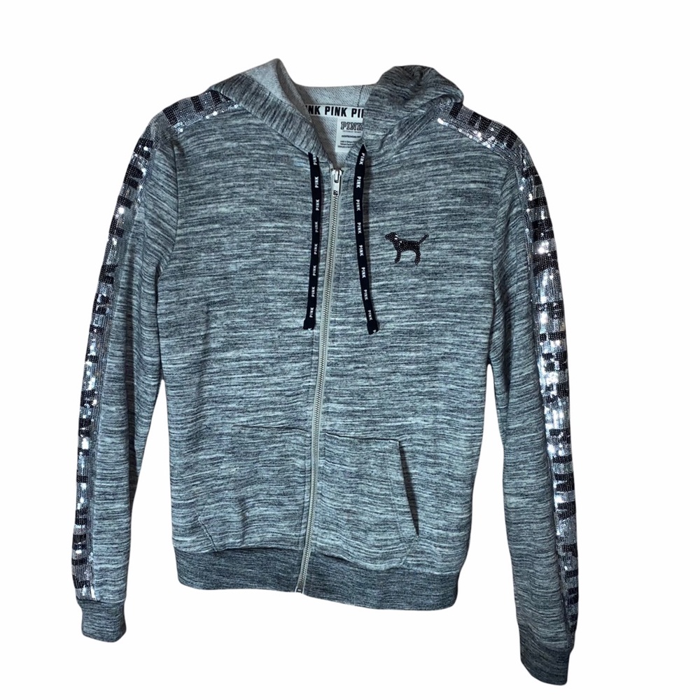 NEW Victoria's Secret PINK Bling Zip Up Sweatshirt size XS - Picture 5 of 16